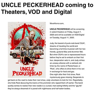 UNCLE PECKERHEAD coming to Theaters, VOD and Digital